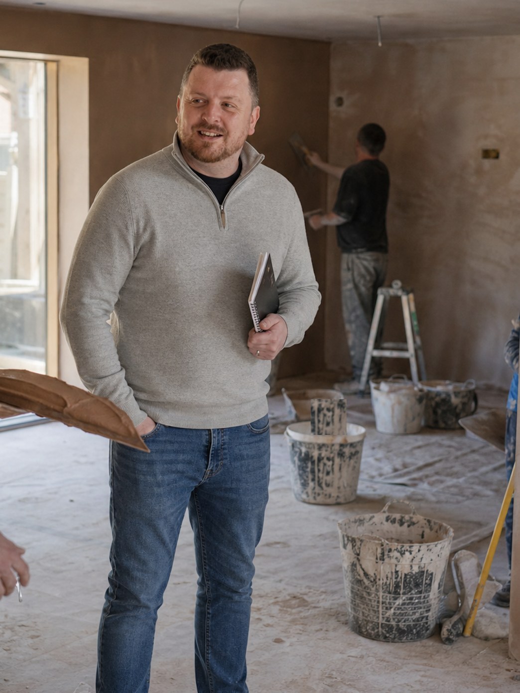 Adam Slee on site during a property refurbishment